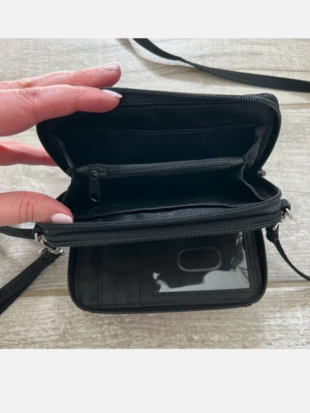 Vera Bradley Black Quilted Mini Crossbody Wallet